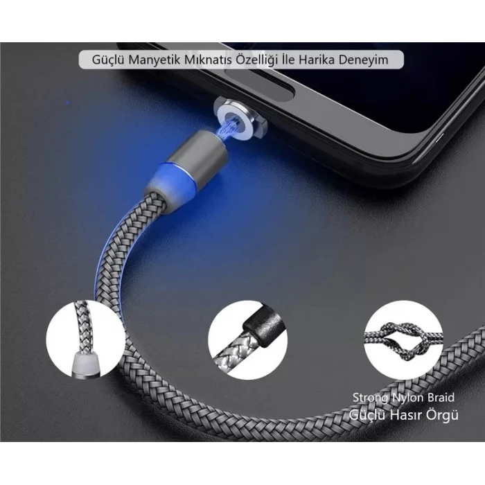 Mıknatıslı İphone Manyetik Usb Data Şarj Kablo