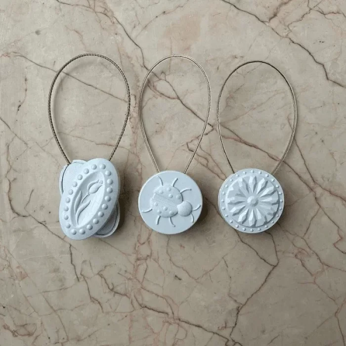 Mıknatıslı Perde Mandalı Tokası Beyaz