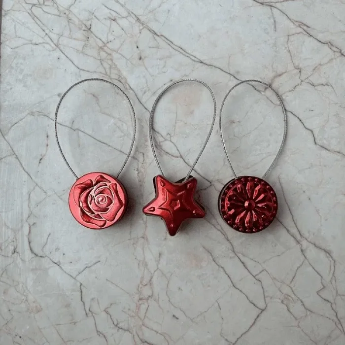 Mıknatıslı Perde Mandalı Tokası Kırmızı