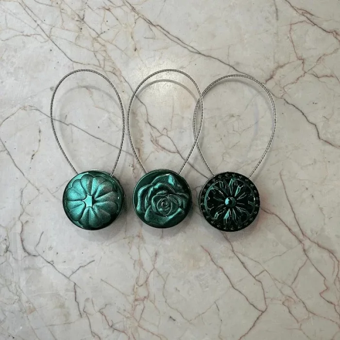 Mıknatıslı Perde Mandalı Tokası Yeşil