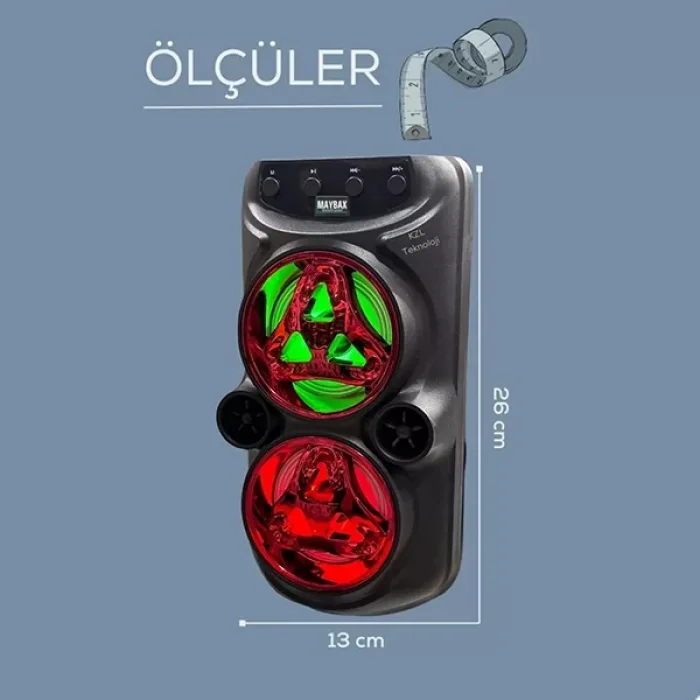 Mikrofonlu Ledli Karaoke Bluetooth Hoparlör