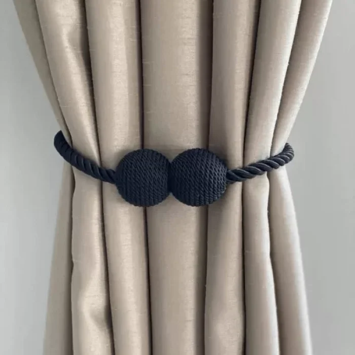 Örgülü Mıknatıslı Perde Mandalı Tokası Lacivert