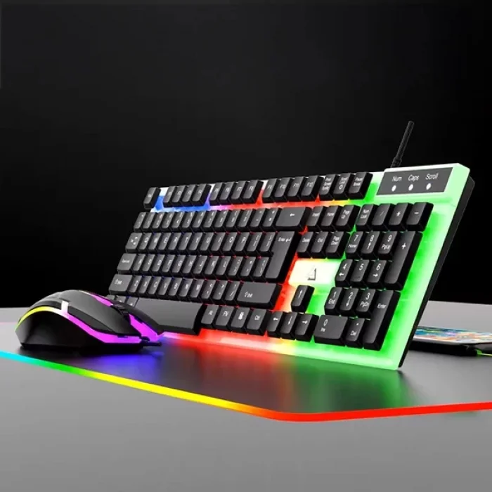 Polygold Işıklı Mekanik Oyuncu Klavye Mouse Seti