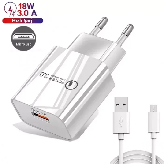 Polygold Micro Usb Hızlı Şarj Aleti 3.0 Kablolu