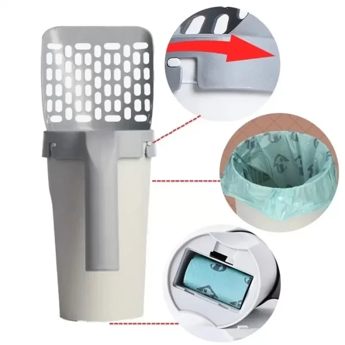 Poşet Hazneli Elekli Kedi Kumu Küreği