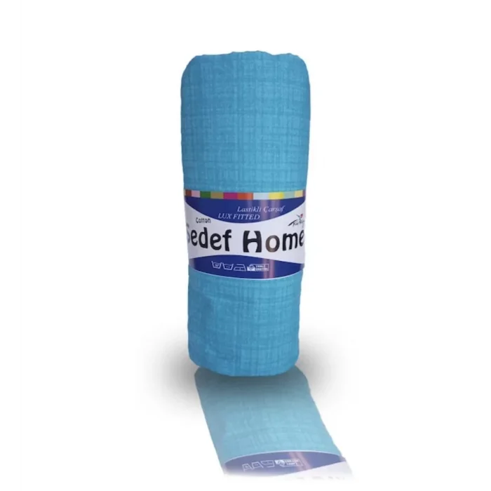 Ranforce Lastikli Çarşaf Mavi Battal Boy