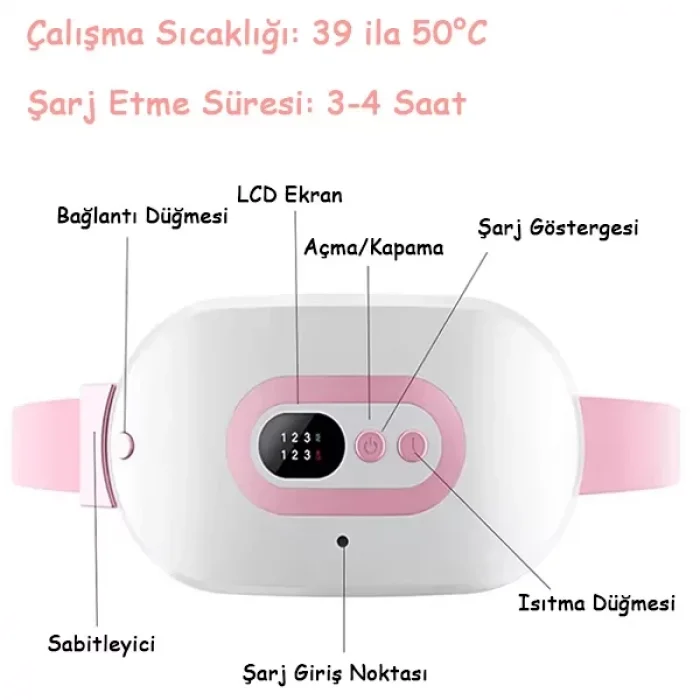 Şarjlı Özel Gün Kemeri Regl Ağrısı İçin Titreşimli Isı Veren Kemer