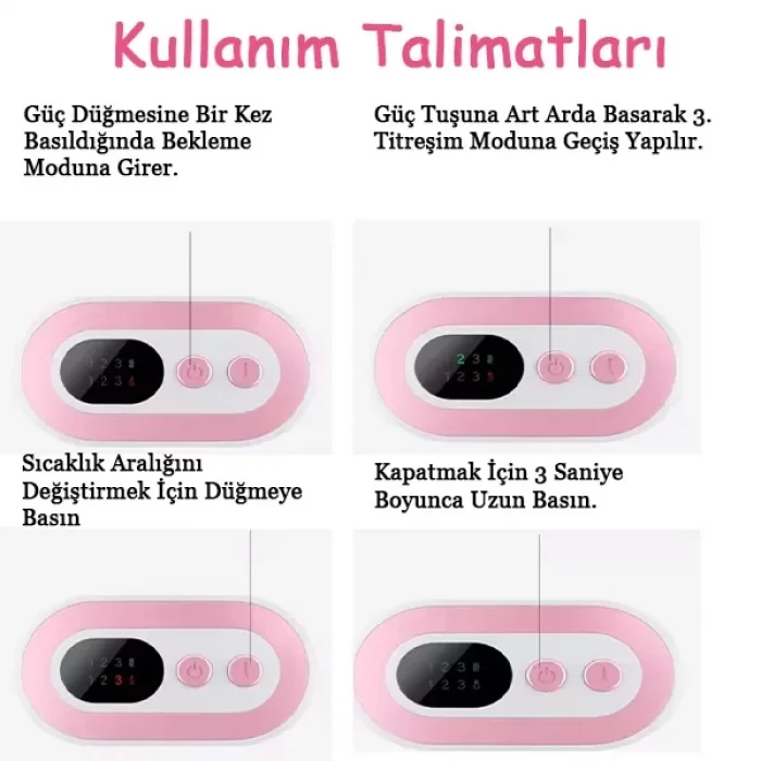 Şarjlı Özel Gün Kemeri Regl Ağrısı İçin Titreşimli Isı Veren Kemer