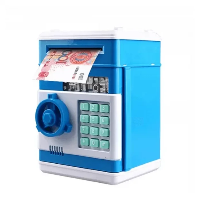 Şifreli Atm Kumbara Kasa Otomatik Mavi