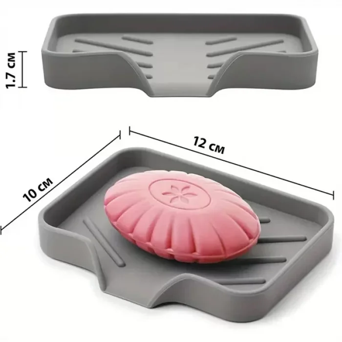 Silikon Su Giderli Mutfak Banyo Vantuzlu Esnek Sabunluk