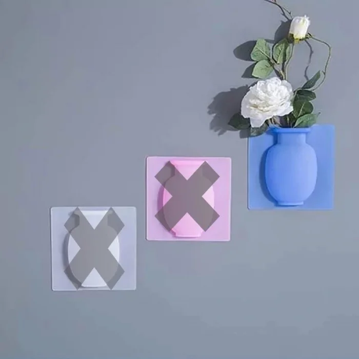 Silikon Vazo Dekoratif Yapışkanlı Mavi