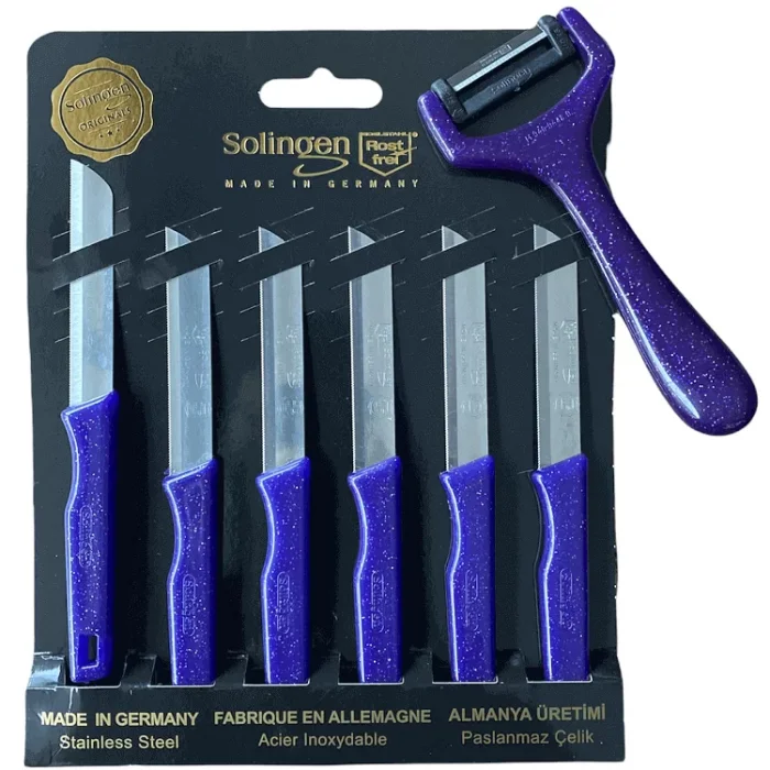 Solingen Tırtıklı Meyve Bıçağı Ve Sapan Soyacak Mor