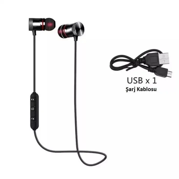 Sport Mıknatıslı Bluetooth Kulaklık Siyah