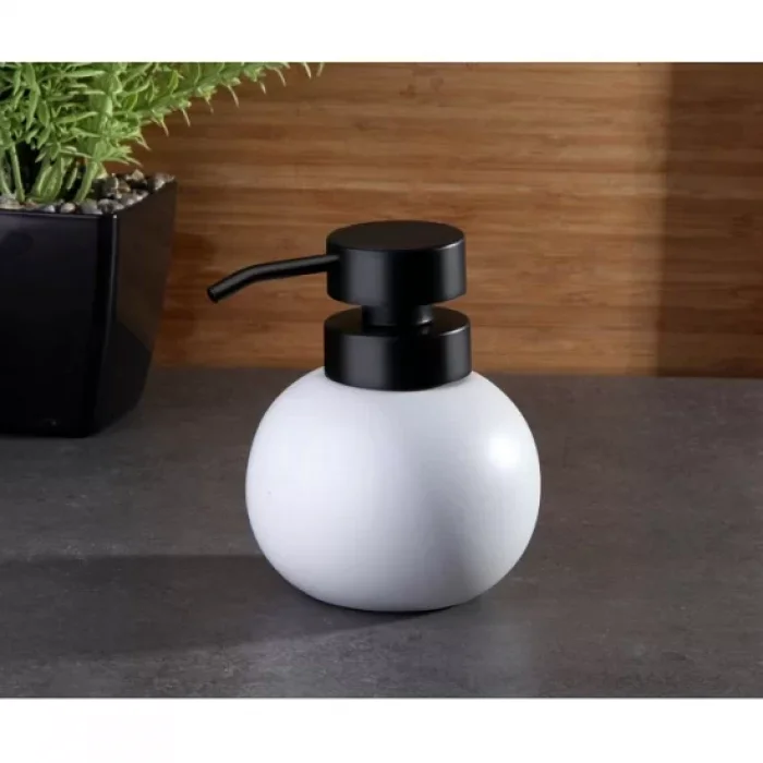 Stoneware Lux Tombul Sıvı Sabunluk Beyaz
