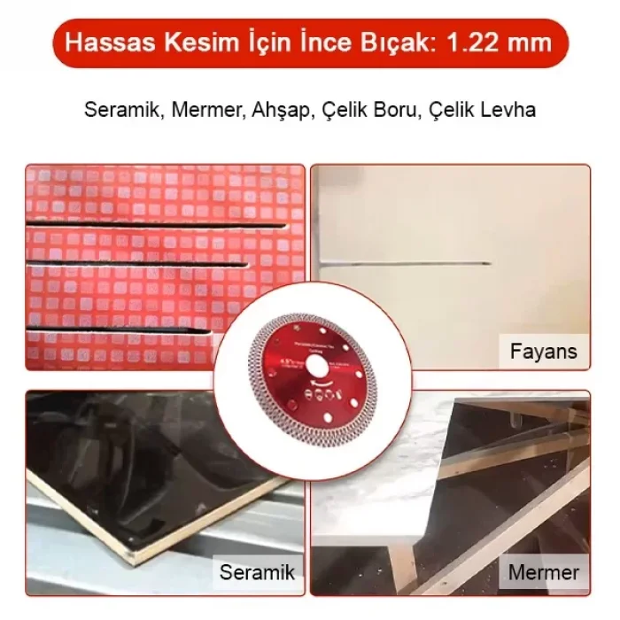 Turbo Elmas Testere Granit Mermer Seramik Kesme Diski 1.15 Mm