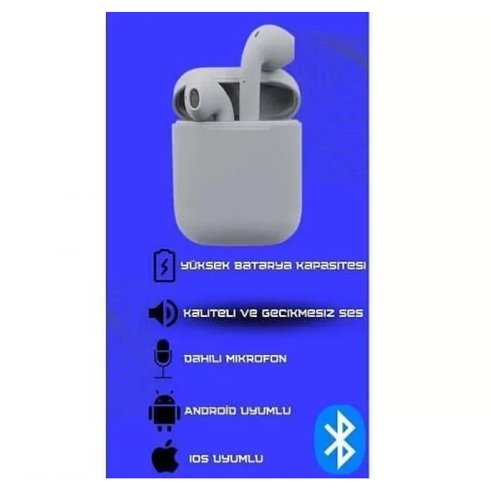 Tws İnpods İ12 Bluetooth 5.0 Kulaklık Gri