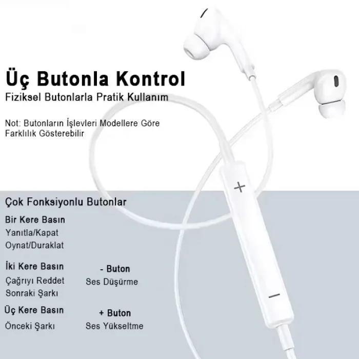Type C Mikrofonlu Kablolu Kulak İçi Kulaklık