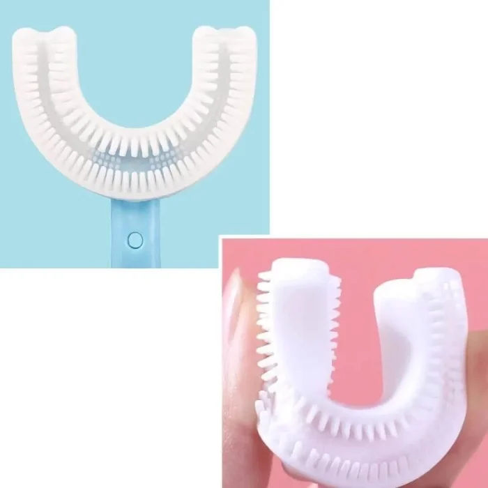 U Şeklinde Pratik Çocuk Diş Fırçası 2-6 Yaş Mavi