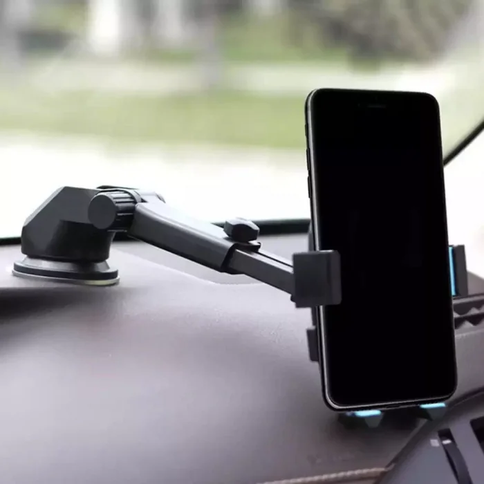 Vantuzlu Araç Telefon Tutucu Teleskobik Kıskaçlı