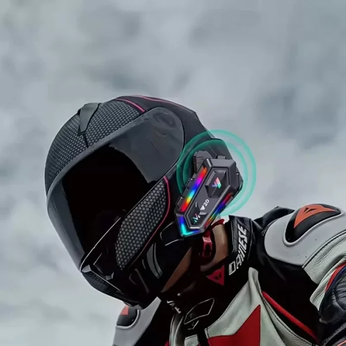 Y20 5.3 Motosiklet Kask Kulaklık Intercom Işıklı Motorsiklet Kulaklığı Telsiz Özellikli