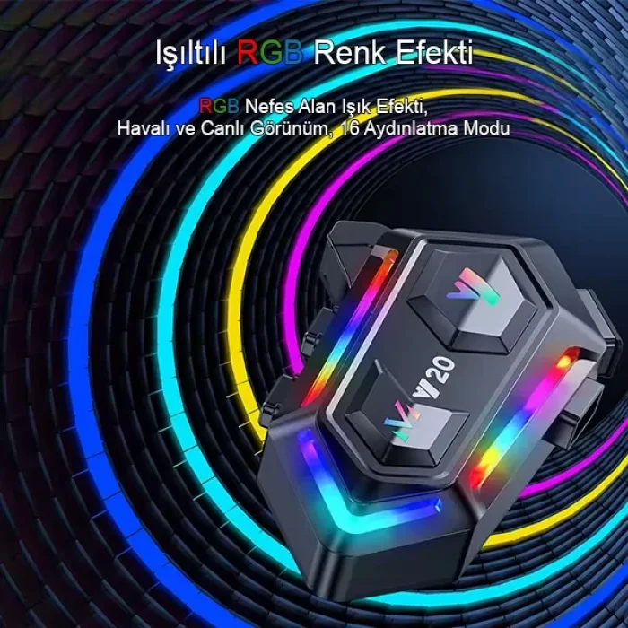 Y20 5.3 Motosiklet Kask Kulaklık Intercom Işıklı Motorsiklet Kulaklığı Telsiz Özellikli