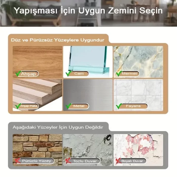 Yapışkanlı Demir Kilitli Eşya Sabitleme Güvenlik Aparatı 1 Set