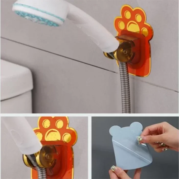 Yapışkanlı Hayvan Figürlü Hareketli Duş Başlığı Tutucu