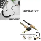 1 Mt 3.5 Mm Jack Spiral Yaylı Aux Kablosu