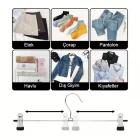 10 Adet Mandallı Pantolon Etek Askısı 40 Cm Metal