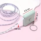 150 Cm Stickerli Pratik Taşınabilir Çanta Boy Anahtarlık Mezura