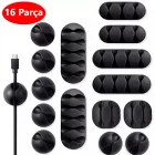 16 Parça Masa Üstü Kenarı Kablo Fiş Tutucu