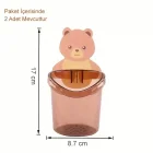 2 Adet Ayı Figürlü Diş Fırçalık Organizer Ve Askılık