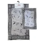 2 Li Banyo Paspası Kaymaz Klozet Takımı Kare A