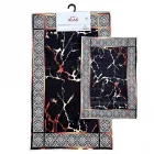 2 Li Banyo Paspası Kaymaz Klozet Takımı Kare D