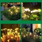 2 Li Sarı 8 Dal Ateş Böceği Solar Bahçe Lambası