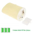 3 Lü Krem Erimiş Görünümlü Led Mum Pilli