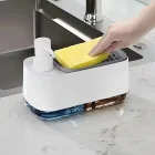 3 Ü 1 Arada Çift Hazneli Süngerlikli 2 Farklı Sabun Koyulabilen Sıvı Sabunluk