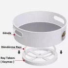 360 Derece Dönen Yuvarlak Saklama Tepsisi