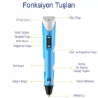 3d Pen Üç Boyutlu Yazıcı Kalem Printer 3 Renk Filament