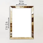 3lü Gold Geometrik Aynalı Pleksi Tablo 40x60