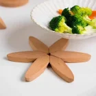 4 Lü Standlı Katlanır Bambu Nihale Pratik Ahşap Nihale Tencere Altlığı