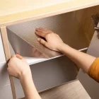 5 Mt Yapışkanlı Mutfak Tezgah Üstü Folyo Gümüş