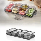 6 Dikdörtgen Bölmeli Kapaklı Kahvaltılık Seti Akrilik