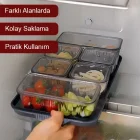 6 Dikdörtgen Bölmeli Kapaklı Kahvaltılık Seti Akrilik