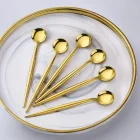 6 Lı Lizbon Yuvarlak Çay Kaşığı Gold