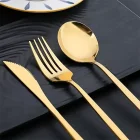 6 Parça Parlak Gold Çatal Kaşık Bıçak Seti