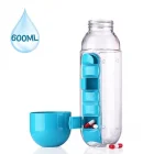 600 Ml Dahili 7 Günlük İlaç Organizer Su Şişesi