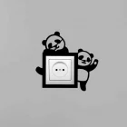 Ahşap Dekoratif Priz Kenarı Süsü Pandalı