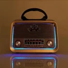 Ahşap Nostaljik Retro Fenerli Radyo Usb Sd Bluetooth