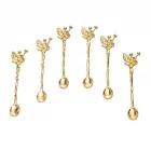 Altın Çiçek 6 Lı Çay Kaşığı Gold